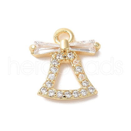 Christmas Theme Brass Micro Pave Cubic Zirconia Charms  KK-P278-02B-G-1