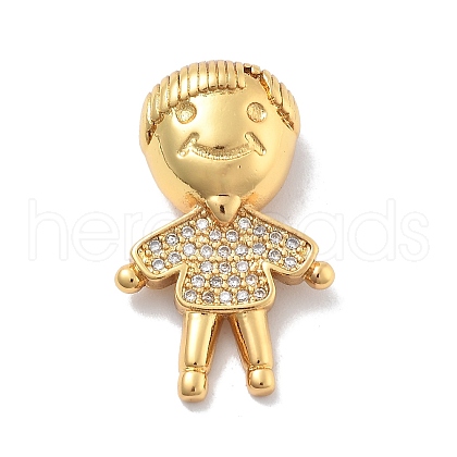 Brass Micro Pave Cubic Zirconia Pendants KK-M305-22G-1