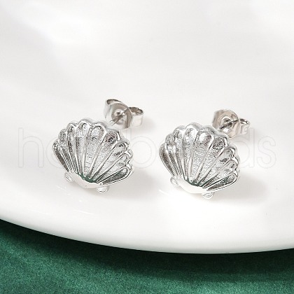 Brass Stud Earrings EJEW-R032-02P-1