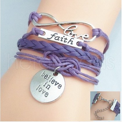 Suede Cord Knitted Multi-strand Bracelets WGDC426-15-1