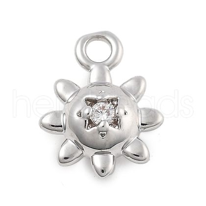 Brass Micro Pave Cubic Zirconia Pendants KK-D283-28P-1