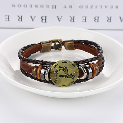 Imitation Leather Cord Triple Layer Multi-strand Bracelets WG32474-08-1