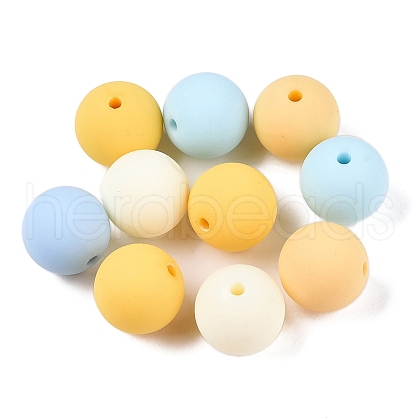 Rubberized Style Imitated Silicone Acrylic Beads MACR-T048-01A-11-1