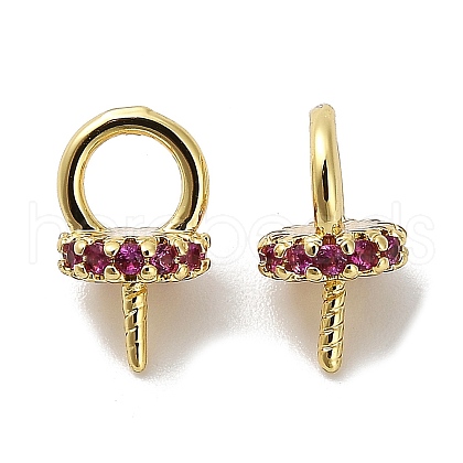 Brass Micro Pave Cubic Zirconia Peg Bails KK-S397-03B-1