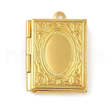 Brass Locket Pendants for Teachers' Day KK-M041-07G-1