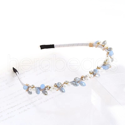Shiny Elegant Glass Hair Bands PW-WG75179-21-1
