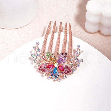 Alloy Rhinestone Hair Combs PW-WGA76E6-06-1