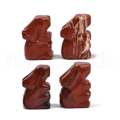 Natural Red Jasper Rabbit Display Decorations G-R007-02C-1