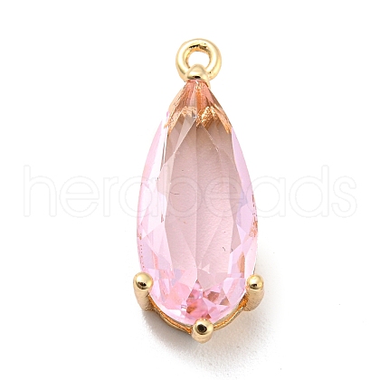 Brass Pave Cubic Zirconia Pendants KK-Q801-01G-06-1