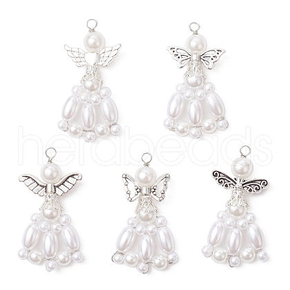 ABS Plastic Imitation Pearl Pendants PALLOY-JF03730-1