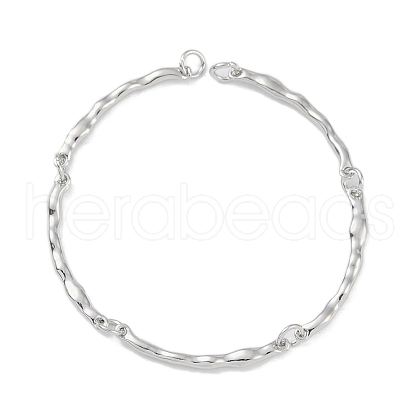 Brass Textured Bar Link Chain Bracelet Making KK-U020-04P-1