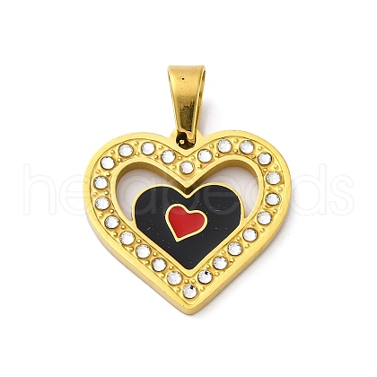 304 Stainless Steel Enamel Pendants STAS-S163-09A-G-1