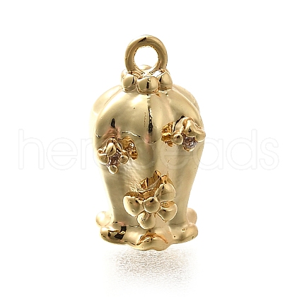 Brass Micro Pave Cubic Zirconia Pendants KK-Q035-15G-01-1