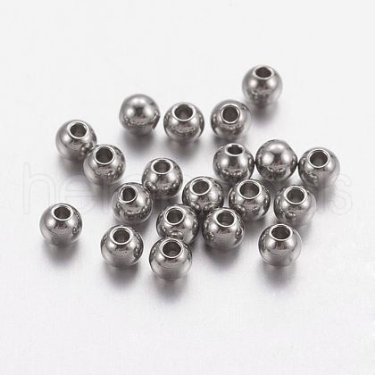 Stainless Steel Beads X-STAS-R033-3mm-1