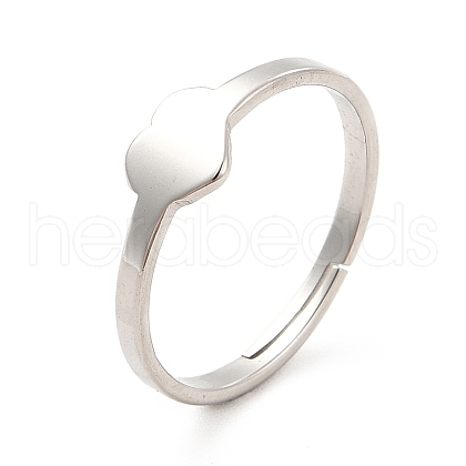 Non-Tarnish 201 Stainless Steel Heart Adjustable Ring for Women RJEW-F131-06P-1