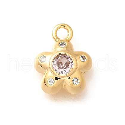 Brass Micro Pave Cubic Zirconia Charms KK-K294-20G-1