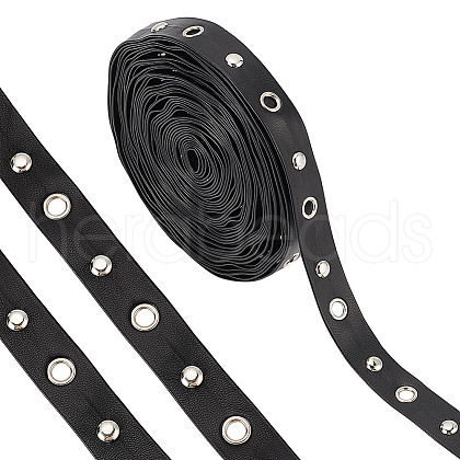 ARRICRAFT 9 Yards Imitation Leather Ribbon with Platinum Plated Alloy Eyelets OCOR-AR0001-65-1