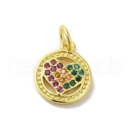 Real 18K Gold Plated Brass Pave Cubic Zirconia Pendants KK-M283-08A-02-1