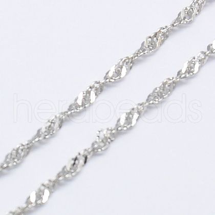 Anti-Tarnish Rhodium Plated 925 Sterling Silver Necklaces STER-E007-2A-1
