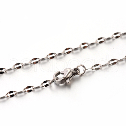 Tarnish Resistant 304 Stainless Steel Link Chain Necklaces STAS-M174-051P-B-1