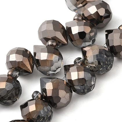 Electroplate Glass Beads Strands X-EGLA-D030-17G-1