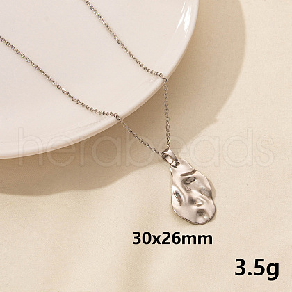 Stainless Steel Teardrop Pendant Necklaces FU8631-9-1