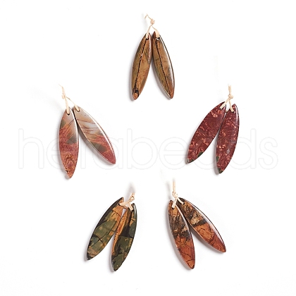 Natural Picasso Jasper Pendants G-G827-01D-1