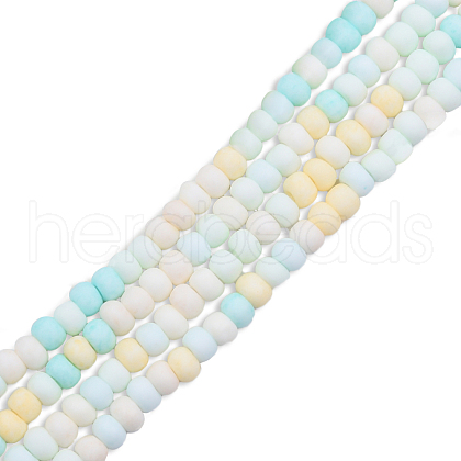 Opaque Spray Painted Glass Bead Strands GLAA-N047-07-07-1