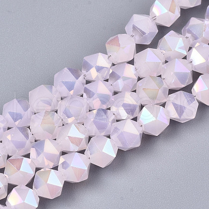 Electroplate Glass Beads Strands EGLA-T019-07B-1