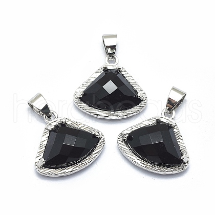 Natural Dyed & Heated Black Agate Pendants G-O176C-09P-1