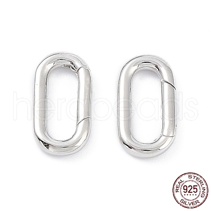 Anti-Tarnish Rhodium Plated 925 Sterling Silver Spring Gate Rings X-STER-K173-24P-1