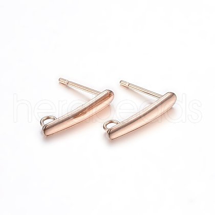 Ion Plating(IP) 304 Stainless Steel Stud Earring Findings X-STAS-H467-05RG-1
