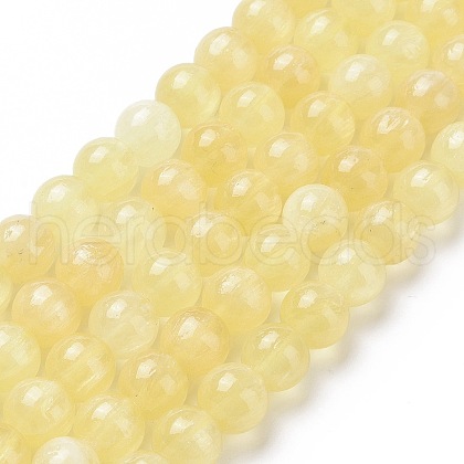 Electroplated Natural Yellow Selenite Beads Strands G-N328-025A-03-1-1