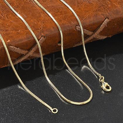 1.5mm Rack Plating Brass Snake Chain Necklaces for Women Men MAK-L044-13G-1