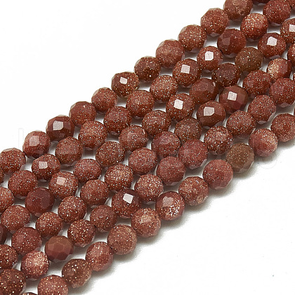 Synthetic Goldstone Beads Strands G-S300-08-3mm-1