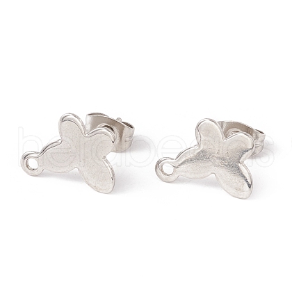 Non-Tarnish 201 Stainless Steel Stud Earring Findings EJEW-A071-17P-1