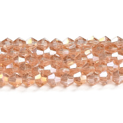 Transparent Electroplate Glass Beads Strands GLAA-F029-2mm-A15-1