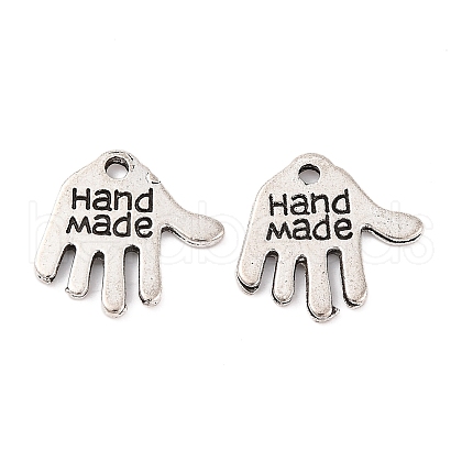 Tibetan Style Alloy Hand Carved Word Hand Made Charms X-TIBEP-O009-31-1