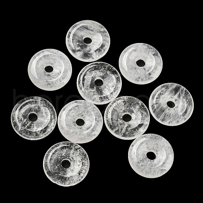 Natural Quartz Crystal China Safety Buckle Pendants G-B052-09-1
