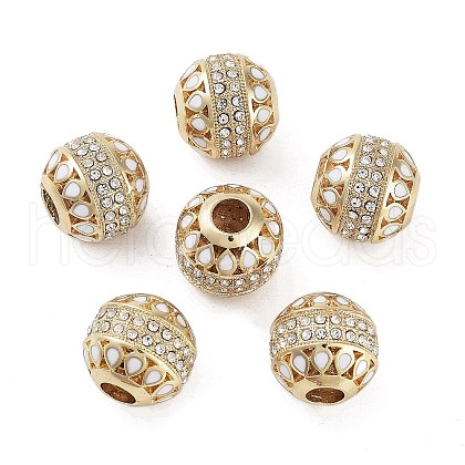 Golden Plated Alloy Enamel European Beads FIND-E046-08G-1