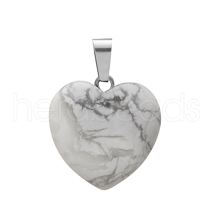 Synthetic Howlite Charms HEAR-PW0001-057-02-1