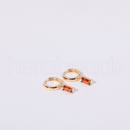 Brass Micro Pave Cubic Zirconia Hoop Earrings WGF8540-01-1