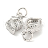 Rack Plating Brass Micro Pave Clear Cubic Zirconia Pendants KK-B093-18P-2
