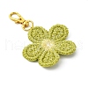 6Pcs 6 Colors Weave Flower Polyester Pendant Decorations HJEW-JM02889-5