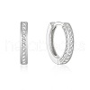 S925 Sterling Silver Circle Hoop Earrings VT3298-6-1