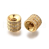 925 Sterling Silver Micro Pave Clear Cubic Zirconia Beads STER-F061-03B-G-1