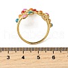 304 Stainless Steel Enamel Cuff Rings RJEW-D309-01G-3