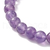 5Pcs 5 Style Natural Amethyst & Brass Beaded Stretch Bracelets Set BJEW-JB08870-01-7