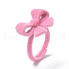 Bowknot Flocky Adjustable Rings RJEW-G117-02-3