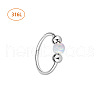 316L Surgical Stainless Steel & Synthetic Opal Ball Hoop Nose Rings WGD306E-01-2